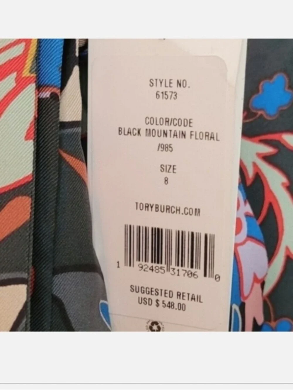 NWT TORY BURCH FLORAL SILK TWILL SHIFT DRESS IN BLACK MOUNTAIN FLORAL